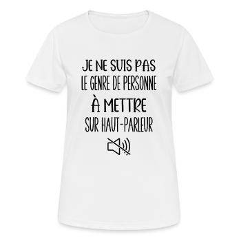 je ne suis pas le genre de personne - T-shirt respirant Femme - blanc - Devant - AI Model Female 172 dark (172cm)