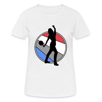 table tennis ping-pong girl table tennis player - Women's Breathable T-Shirt - white - Front - AI Model Female 172 dark (172cm)