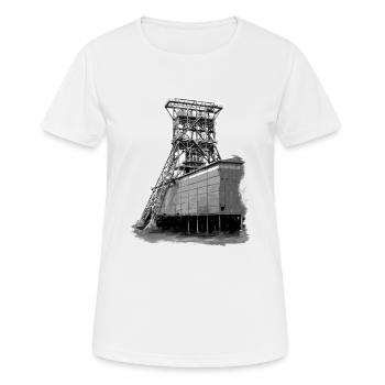 Gelsenkirchen Zeche Consolidation Schacht 9 - Frauen T-Shirt atmungsaktiv - Weiß - Vorne - AI Model Female 172 dark (172cm)