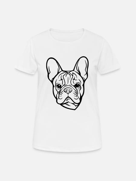 French Bulldog Dog Head Illustration - Women's Breathable T-Shirt - white