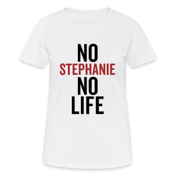 Pas de Stéphanie Pas de vie - T-shirt respirant Femme - blanc - Devant - AI Model Female 172 dark (172cm)