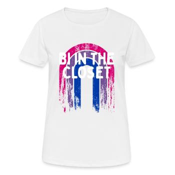 Bi in the Closet Bisexual LGBTQ Bi Pride LGBT - Women's Breathable T-Shirt - white - Front - AI Model Female 172 dark (172cm)