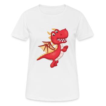 Cleverer kleiner roter Drache - Frauen T-Shirt atmungsaktiv - Weiß - Vorne - AI Model Female 172 dark (172cm)