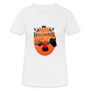Cat-o-ween die Monster sind raus! - Frauen T-Shirt atmungsaktiv - Weiß - Vorne - AI Model Female 172 dark (172cm)