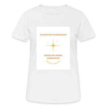 Un instant étincelant pour une année fabuleuse - T-shirt respirant Femme - blanc - Devant - AI Model Female 172 dark (172cm)
