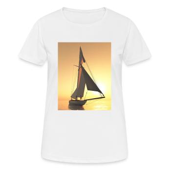Voilier au coucher du soleil - T-shirt respirant Femme - blanc - Devant - AI Model Female 172 dark (172cm)