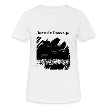 Jean de Passage - T-shirt respirant Femme - blanc - Devant - AI Model Female 172 dark (172cm)