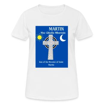 MARTIN SURNAME - Women's Breathable T-Shirt - white - Front - AI Model Female 172 dark (172cm)