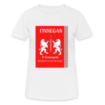 FINNEGAN SURNAME - Women's Breathable T-Shirt - white - Front - AI Model Female 172 dark (172cm)