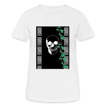Weißer Schädel - Frauen T-Shirt atmungsaktiv - Weiß - Vorne - AI Model Female 172 dark (172cm)