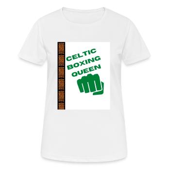 Keltische Boxkönigin - Frauen T-Shirt atmungsaktiv - Weiß - Vorne - AI Model Female 172 dark (172cm)