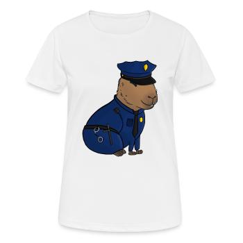 Policeman Capybara - Women's Breathable T-Shirt - white - Front - AI Model Female 172 dark (172cm)