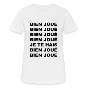 bien joué - T-shirt respirant Femme - blanc - Devant - AI Model Female 172 dark (172cm)