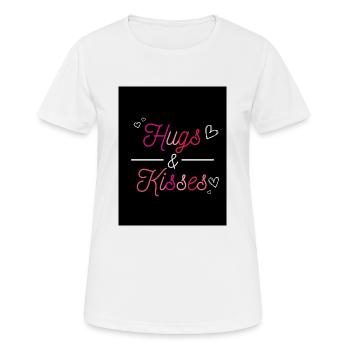 UMARMUNGEN UND KÜSSE - Frauen T-Shirt atmungsaktiv - Weiß - Vorne - AI Model Female 172 dark (172cm)