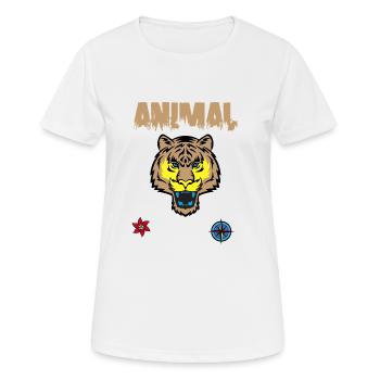 Tigergesicht zeichnen - Frauen T-Shirt atmungsaktiv - Weiß - Vorne - AI Model Female 172 dark (172cm)