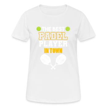 Padel Paddle Raquette Tennis Sport I Cadeau - T-shirt respirant Femme - blanc - Devant - AI Model Female 172 dark (172cm)
