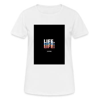 LEBEN - Frauen T-Shirt atmungsaktiv - Weiß - Vorne - AI Model Female 172 dark (172cm)