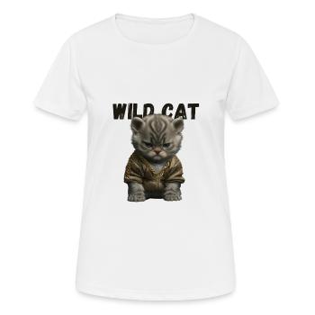 Wild Cat - T-shirt respirant Femme - blanc - Devant - AI Model Female 172 dark (172cm)