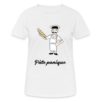 Pâte panique - T-shirt respirant Femme - blanc - Devant - AI Model Female 172 dark (172cm)