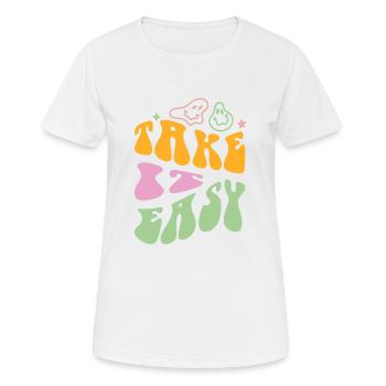 Take it Easy - Frauen T-Shirt atmungsaktiv - Weiß - Vorne - AI Model Female 172 dark (172cm)