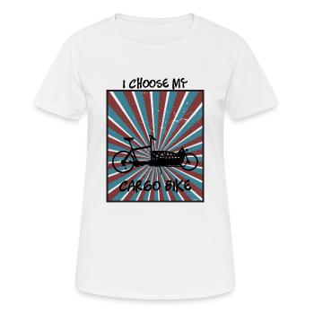Vélo cargo et slogan envoûtant - T-shirt respirant Femme - blanc - Devant - AI Model Female 172 dark (172cm)