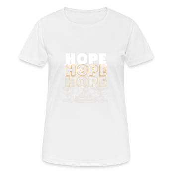 Hoffnung - Frauen T-Shirt atmungsaktiv - Weiß - Vorne - AI Model Female 172 dark (172cm)
