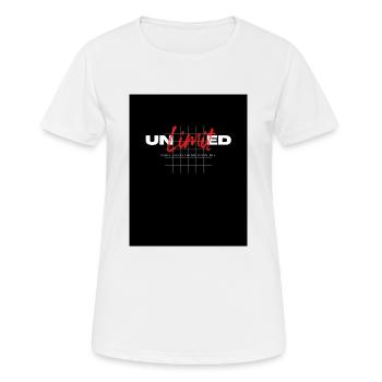 Lettrage illimité, moderne - T-shirt respirant Femme - blanc - Devant - AI Model Female 172 dark (172cm)