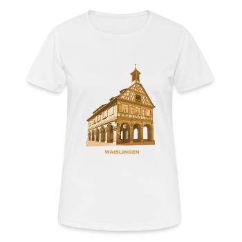 Waiblingen Rathaus - Frauen T-Shirt atmungsaktiv - Weiß - Vorne - AI Model Female 172 dark (172cm)