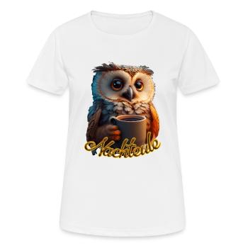 Nachteule - Frauen T-Shirt atmungsaktiv - Weiß - Vorne - AI Model Female 172 dark (172cm)