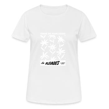 SérieSpéciale 3 Les Pléiades Terre de Narcisses - T-shirt respirant Femme - blanc - Devant - AI Model Female 172 dark (172cm)