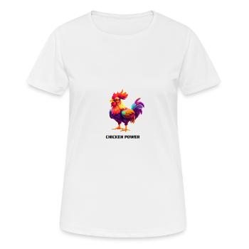 PUISSANCE DU POULET - T-shirt respirant Femme - blanc - Devant - AI Model Female 172 dark (172cm)