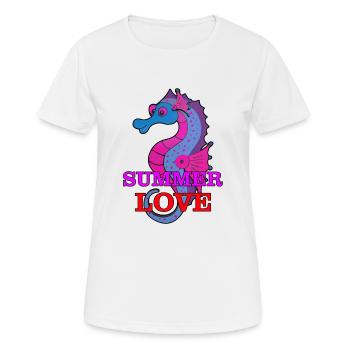Seepferdchen - Frauen T-Shirt atmungsaktiv - Weiß - Vorne - AI Model Female 172 dark (172cm)