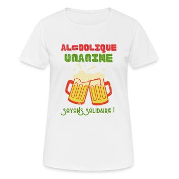 Einstimmiger Alkoholiker - Frauen T-Shirt atmungsaktiv - Weiß - Vorne - AI Model Female 172 dark (172cm)