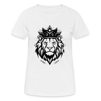 Löwe Löwenkopf Raubtier - Frauen T-Shirt atmungsaktiv - Weiß - Vorne - AI Model Female 172 dark (172cm)
