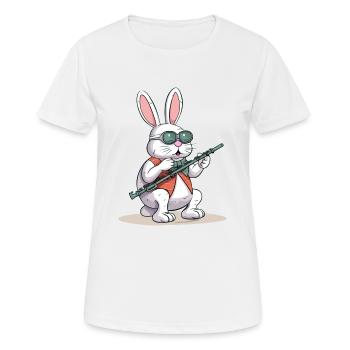 Nadel auf Flöte - Frauen T-Shirt atmungsaktiv - Weiß - Vorne - AI Model Female 172 dark (172cm)