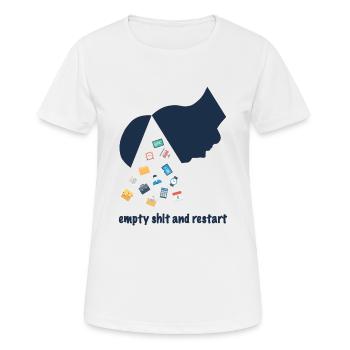 empty shit and restart - Women's Breathable T-Shirt - white - Front - AI Model Female 172 dark (172cm)