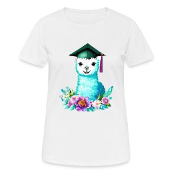 Certificat de fin d’études en alpaga - T-shirt respirant Femme - blanc - Devant - AI Model Female 172 dark (172cm)