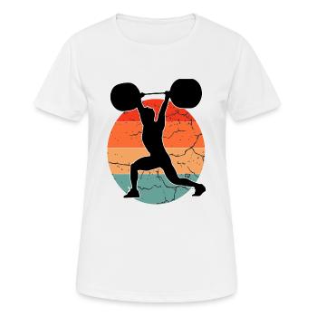 Vintage Fitness Workout Sunset - T-shirt respirant Femme - blanc - Devant - AI Model Female 172 dark (172cm)