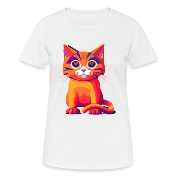 Chat - T-shirt respirant Femme - blanc - Devant - AI Model Female 172 dark (172cm)