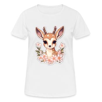Roe deer - Women's Breathable T-Shirt - white - Front - AI Model Female 172 dark (172cm)