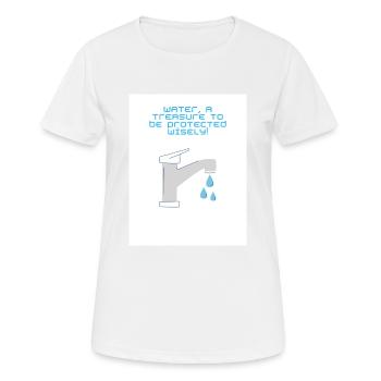 L’eau, un trésor - T-shirt respirant Femme - blanc - Devant - AI Model Female 172 dark (172cm)