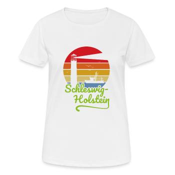 Schleswig-Holstein - Frauen T-Shirt atmungsaktiv - Weiß - Vorne - AI Model Female 172 dark (172cm)