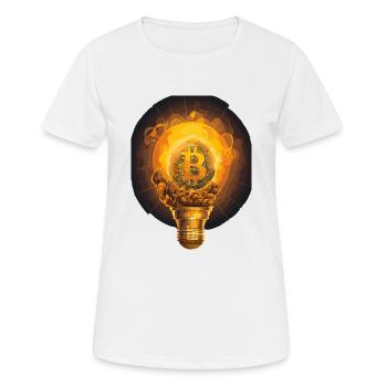Lampe Bitcoin - T-shirt respirant Femme - blanc - Devant - AI Model Female 172 dark (172cm)