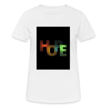 Hope - Frauen T-Shirt atmungsaktiv - Weiß - Vorne - AI Model Female 172 dark (172cm)