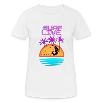 Surf Live - Frauen T-Shirt atmungsaktiv - Weiß - Vorne - AI Model Female 172 dark (172cm)