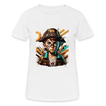 PiratBoy - Frauen T-Shirt atmungsaktiv - Weiß - Vorne - AI Model Female 172 dark (172cm)