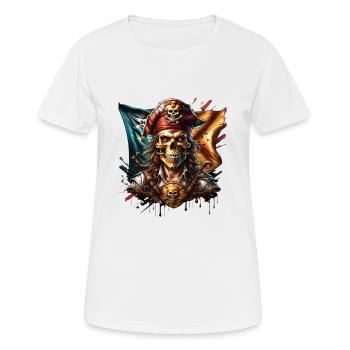 Pirate - T-shirt respirant Femme - blanc - Devant - AI Model Female 172 dark (172cm)