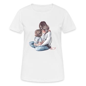 Mutter und Kind - Frauen T-Shirt atmungsaktiv - Weiß - Vorne - AI Model Female 172 dark (172cm)