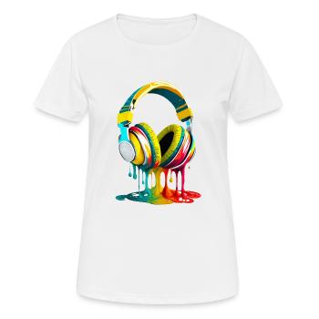 Headphones - Women's Breathable T-Shirt - white - Front - AI Model Female 172 dark (172cm)
