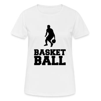 basketball - Women's Breathable T-Shirt - white - Front - AI Model Female 172 dark (172cm)